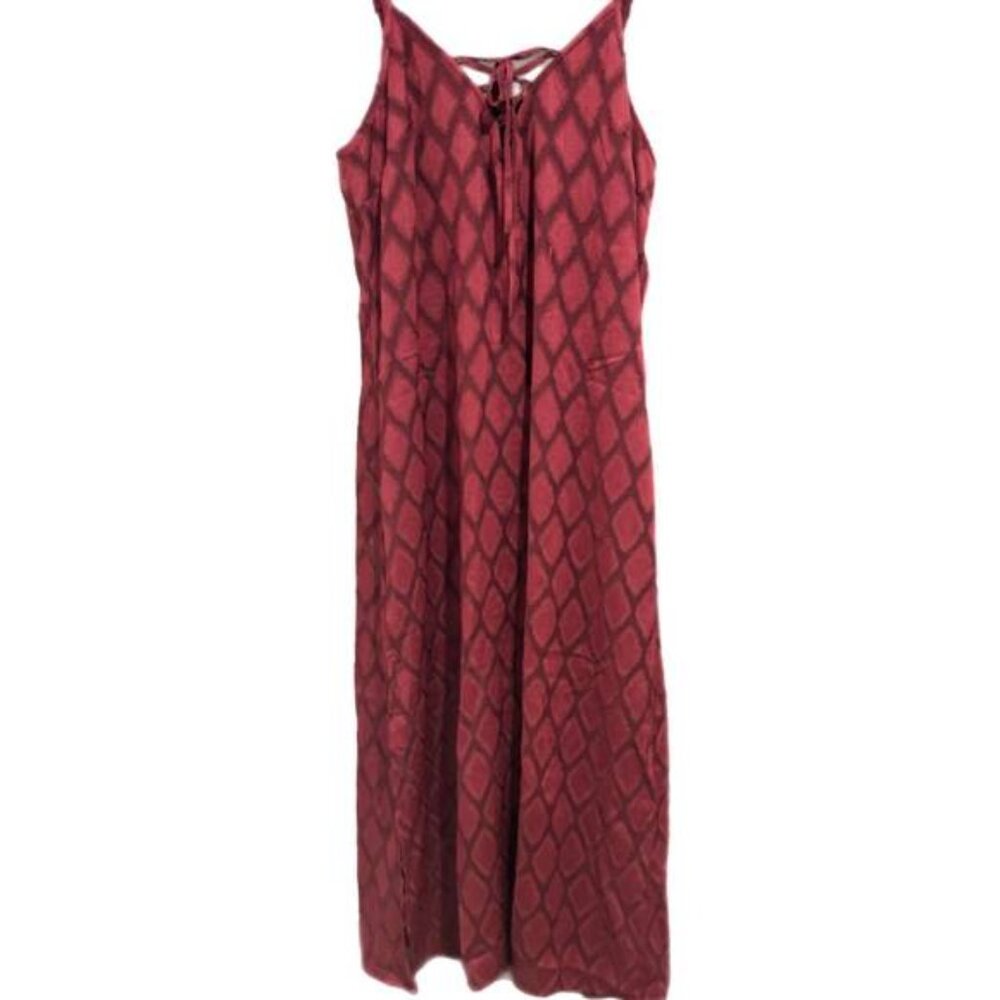 BAND OF THE FREE BURGUNDY MERLOT LILA V-NECK BOHO SPLIT MIDI DRESS SIZE XS NWT - Picture 4 of 6